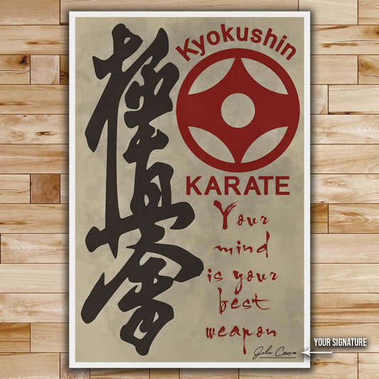 Karate Wall Art - Karate Poster - Karate Canvas - Your Mind Is Your Best Weapon - Kyokushin Karate - KA009 - Vertical Canvas - Vertical Poster