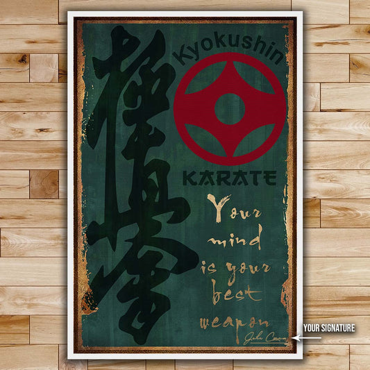 Karate Wall Art - Karate Poster - Karate Canvas - Your Mind Is Your Best Weapon - Kyokushin Karate - KA042 - Vertical Canvas - Vertical Poster