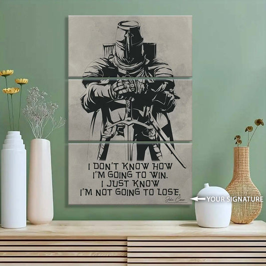 Knight Templar - 3 Piece Wall Art - KT013 - I'm Not Going To Lose - Knight Templar Canvas