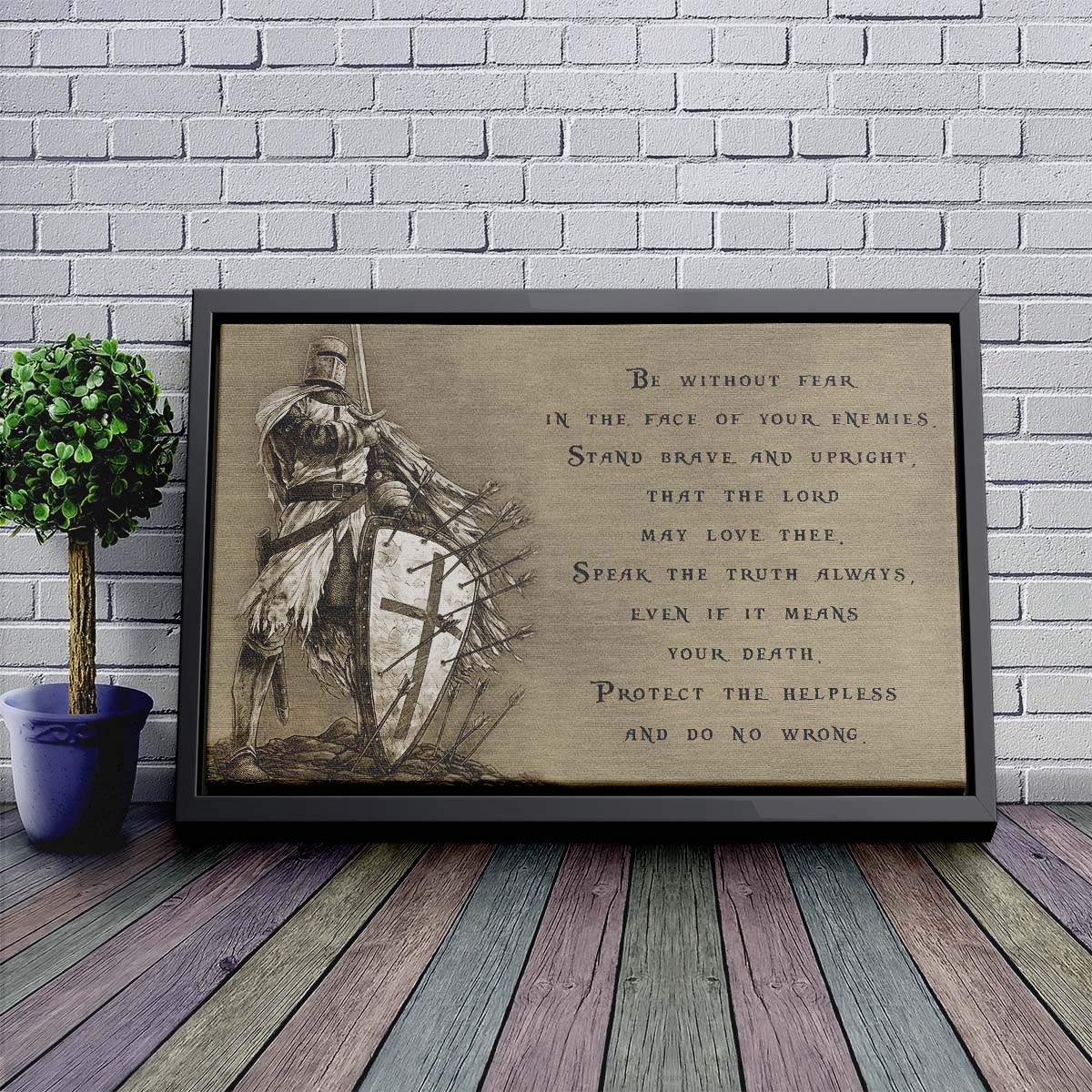 Knight Templar Wall Art - Knight Templar Poster - Knight Templar Canvas - Be Without Fear - KT001 - Horizontal Poster - Horizontal Canvas