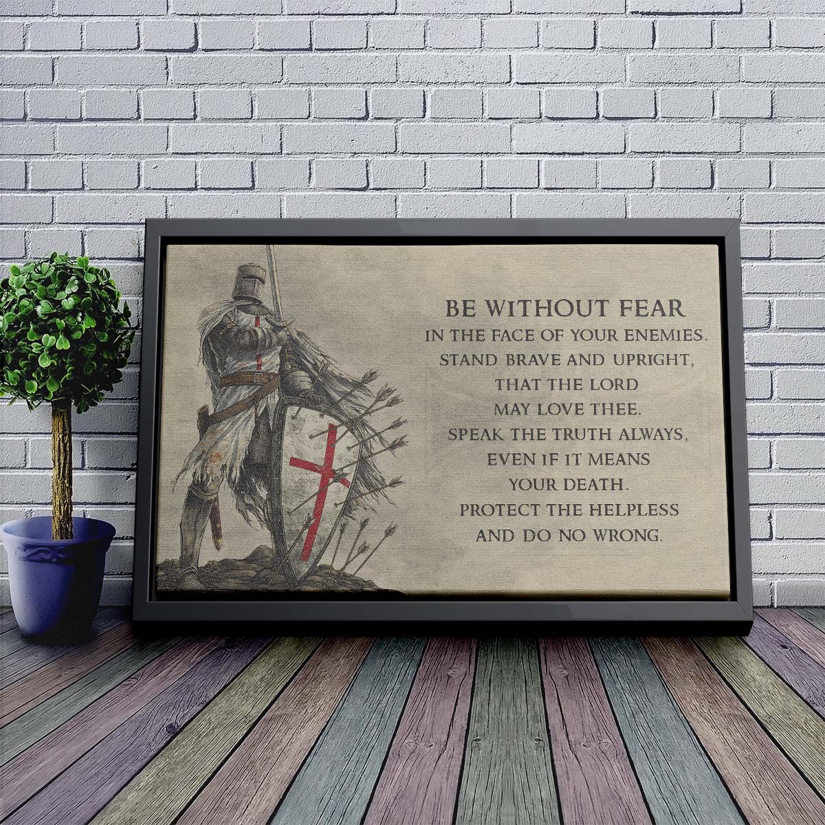 Knight Templar Wall Art - Knight Templar Poster - Knight Templar Canvas - Be Without Fear - KT002 - Horizontal Poster - Horizontal Canvas