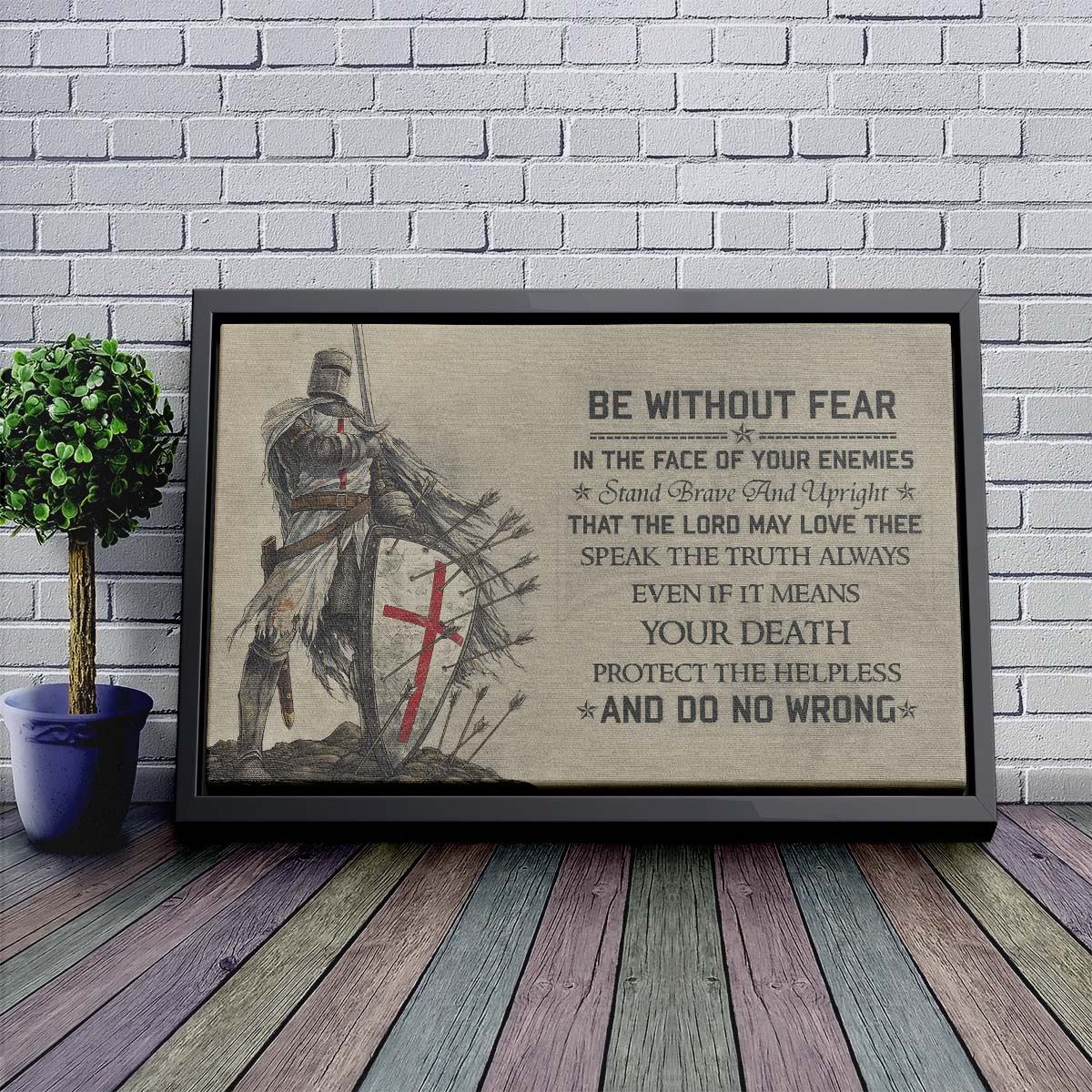 Knight Templar Wall Art - Knight Templar Poster - Knight Templar Canvas - Be Without Fear - KT009 - Horizontal Poster - Horizontal Canvas