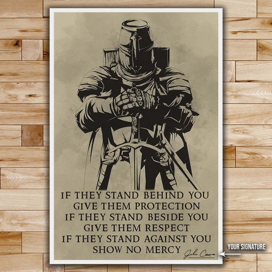 Knight Templar Wall Art - Knight Templar Poster - Knight Templar Canvas - IF - Show No Mercy - KT024 - Vertical Poster - Vertical Canvas