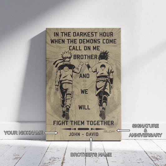 Naruto Canvas Wall Art - NA001 - Naruto Uzumaki - Sasuke Uchiha - Call On Me Brother