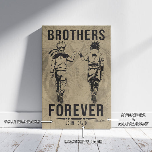 Naruto Canvas Wall Art - NA004 - Naruto Uzumaki - Sasuke Uchiha - Brothers Forever