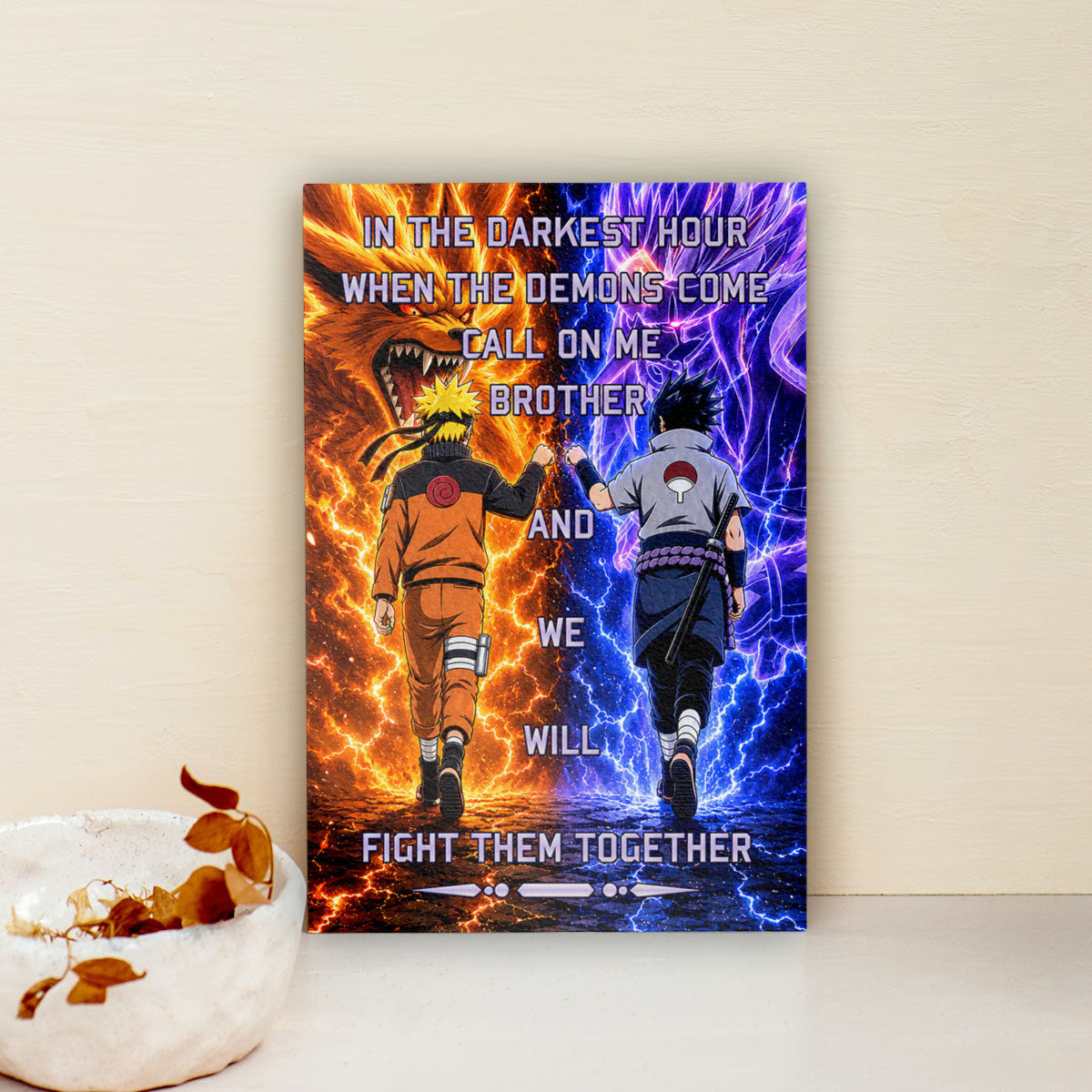 Naruto Canvas Wall Art - NA005 - Naruto Uzumaki - Sasuke Uchiha - Call On Me Brother