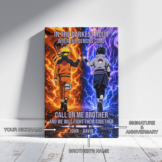 Naruto Canvas Wall Art - NA006 - Naruto Uzumaki - Sasuke Uchiha - Call On Me Brother