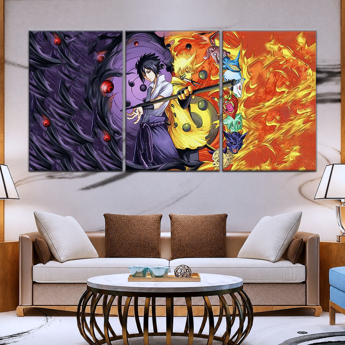 Naruto Canvas Wall Art - NA5010 - Naruto Uzumaki - Sasuke Uchiha