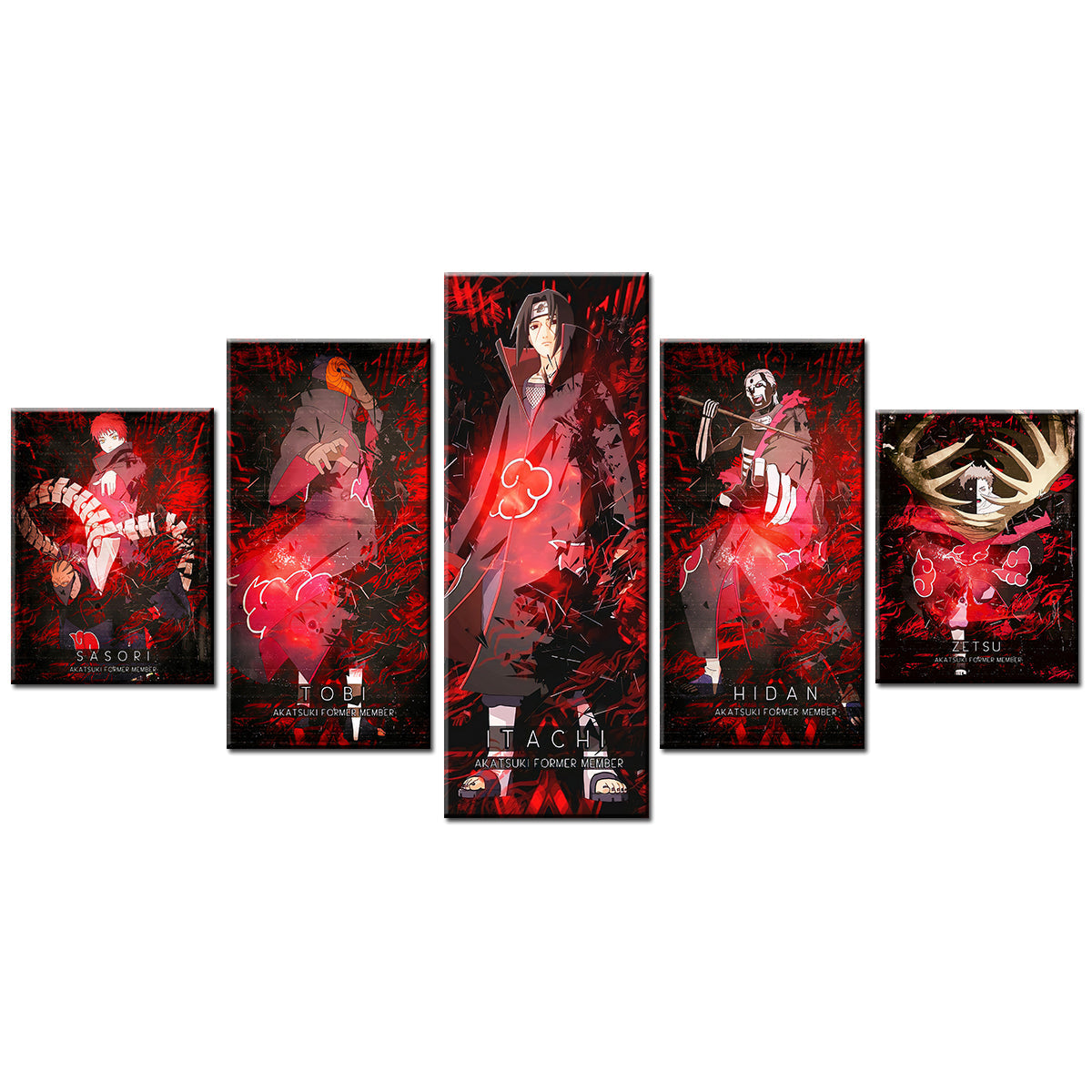 Naruto Canvas Wall Art - NA5106 - Itachi Uchiha - Obito Uchiha - Sasori - Hidan