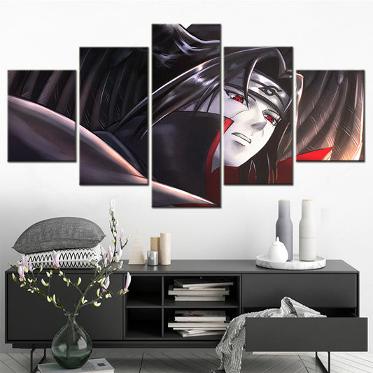 Naruto - 5 Pieces Wall Art - Uchiha Itachi 5 - Printed Wall Pictures Home Decor - Naruto Poster - Naruto Canvas