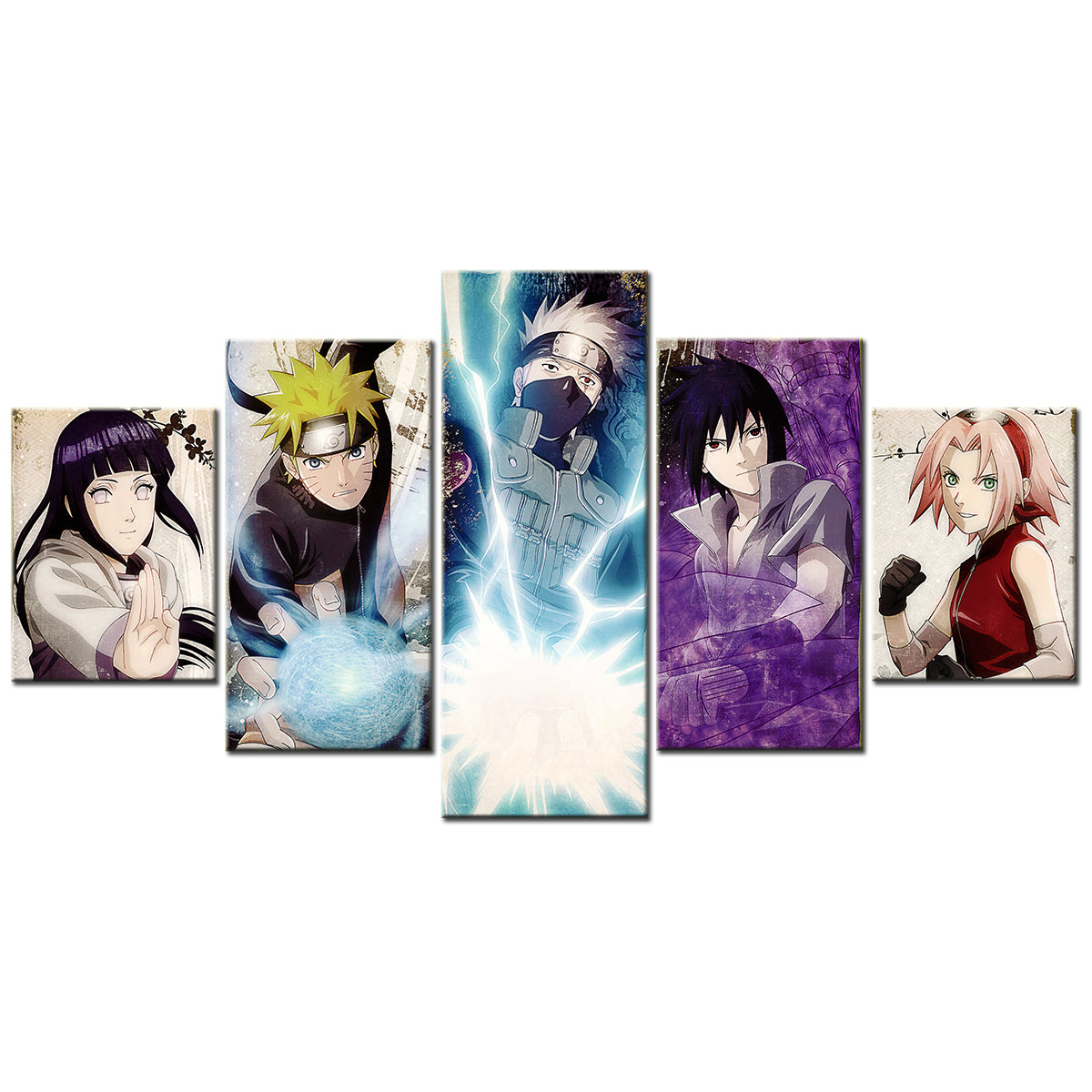 Naruto Canvas Wall Art - NA5118 - Uzumaki Naruto - Kakashi Hatake - Izuna Uchiha
