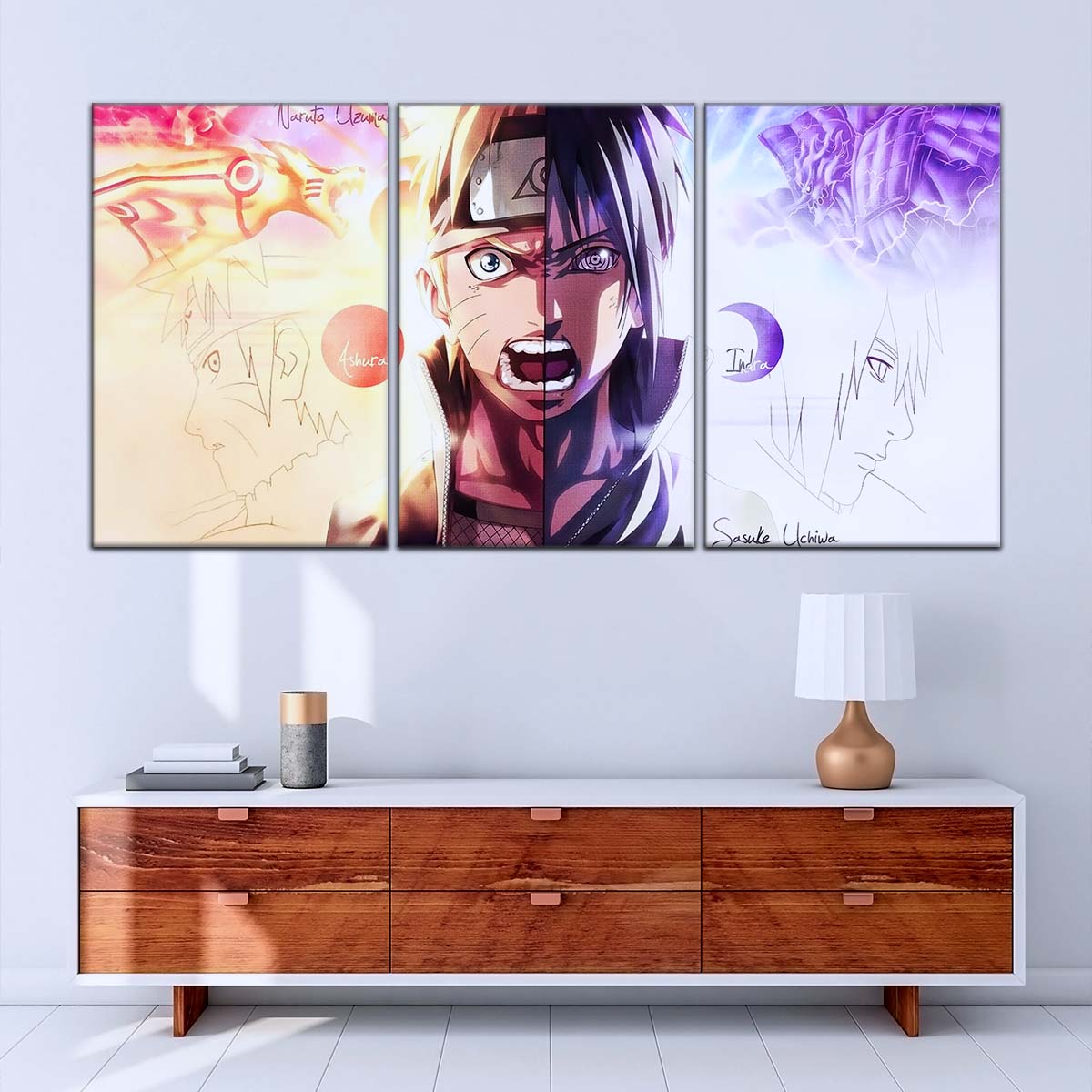 Naruto Wall Art - OP5026 - Naruto Uzumaki - Sasuke Uchiha - Indra Ōtsutsuki Ashura Ootsutsuki - Naruto Poster - Naruto Canvas