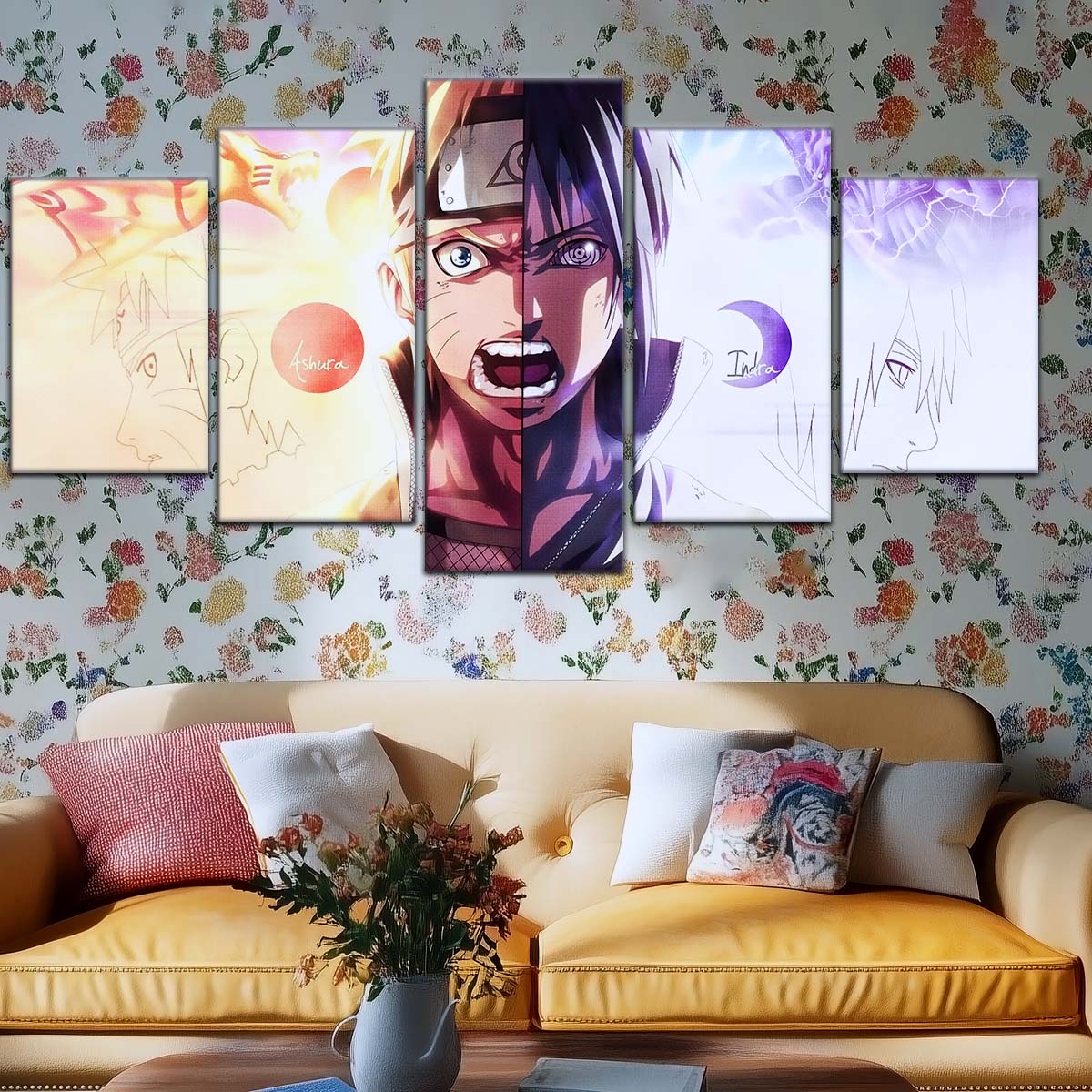 Naruto Wall Art - OP5026 - Naruto Uzumaki - Sasuke Uchiha - Indra Ōtsutsuki Ashura Ootsutsuki - Naruto Poster - Naruto Canvas