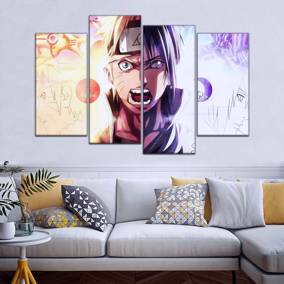 Naruto Wall Art - OP5026 - Naruto Uzumaki - Sasuke Uchiha - Indra Ōtsutsuki Ashura Ootsutsuki - Naruto Poster - Naruto Canvas