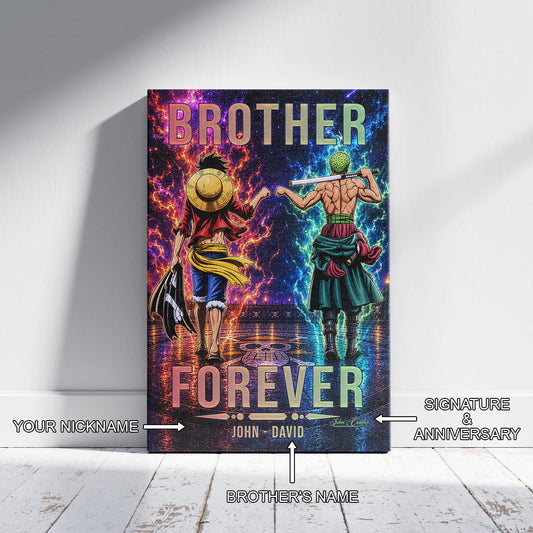 One Piece Canvas Wall Art - OP007 - Monkey D. Luffy - Roronoa Zoro - Brother Forever