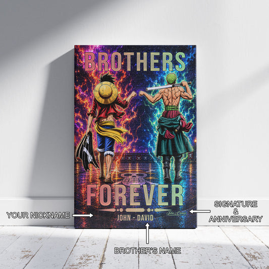 One Piece Canvas Wall Art - OP008 - Monkey D. Luffy - Roronoa Zoro - Brothers Forever