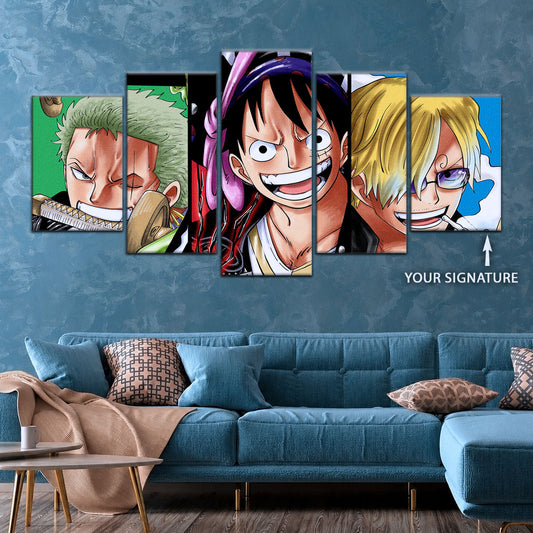 One Piece Canvas Wall Art - OP5029 - Monster Trio - Luffy Gear 5 - Roronoa Zoro - Sanji