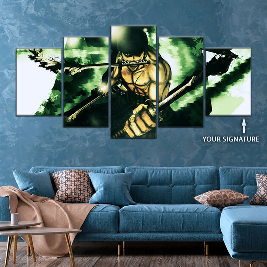 One Piece Canvas Wall Art - OP5085 - Roronoa Zoro Three Sword Style
