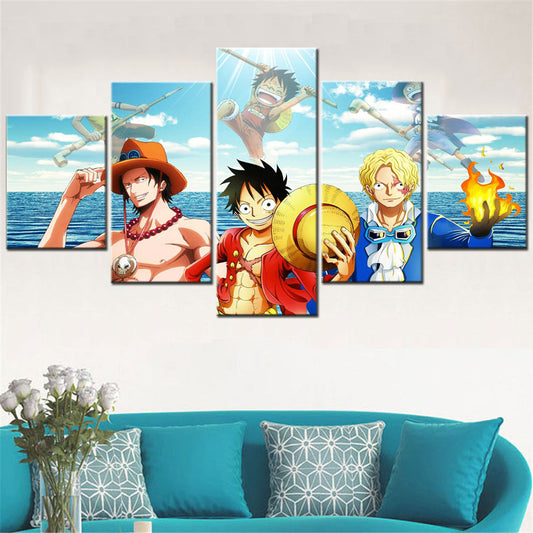 One Piece Canvas Wall Art - OP5102 - Monkey D. Luffy - Portgas D. Ace - Sabo - Three Brothers