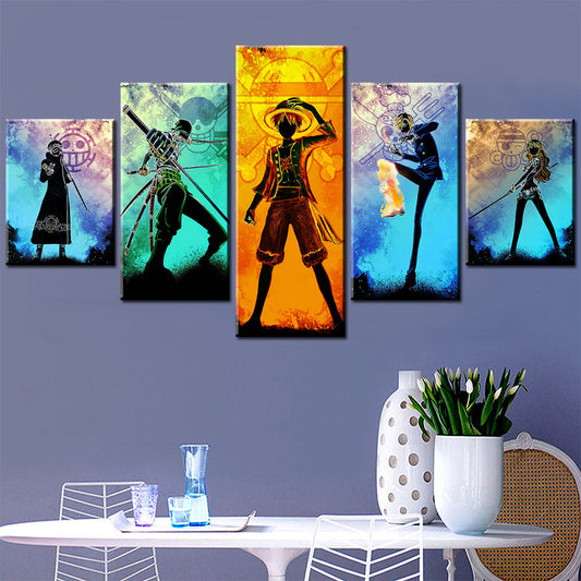 One Piece Canvas Wall Art - OP5121 - Monkey D. Luffy - Roronoa Zoro - Trafalgar Law - Sanji - Nami