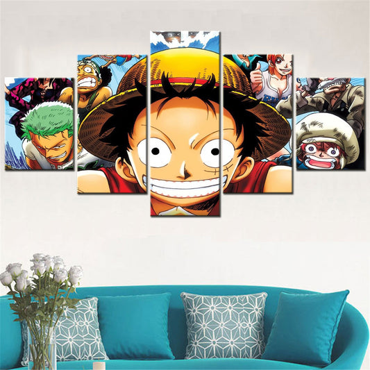 One Piece Canvas Wall Art - OP5134 - Monkey D. Luffy - Roronoa Zoro - Trafalgar Law - Nami - Usopp