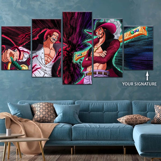 One Piece Wall Art - OP5021 - Dracule Mihawk Vs. Shanks - One Piece Poster - One Piece Canvas