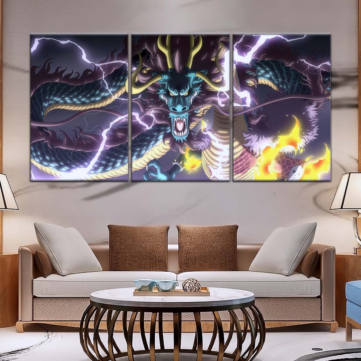 One Piece Wall Art - OP5035 - Kaido Thunderstorm - One Piece Poster - One Piece Canvas