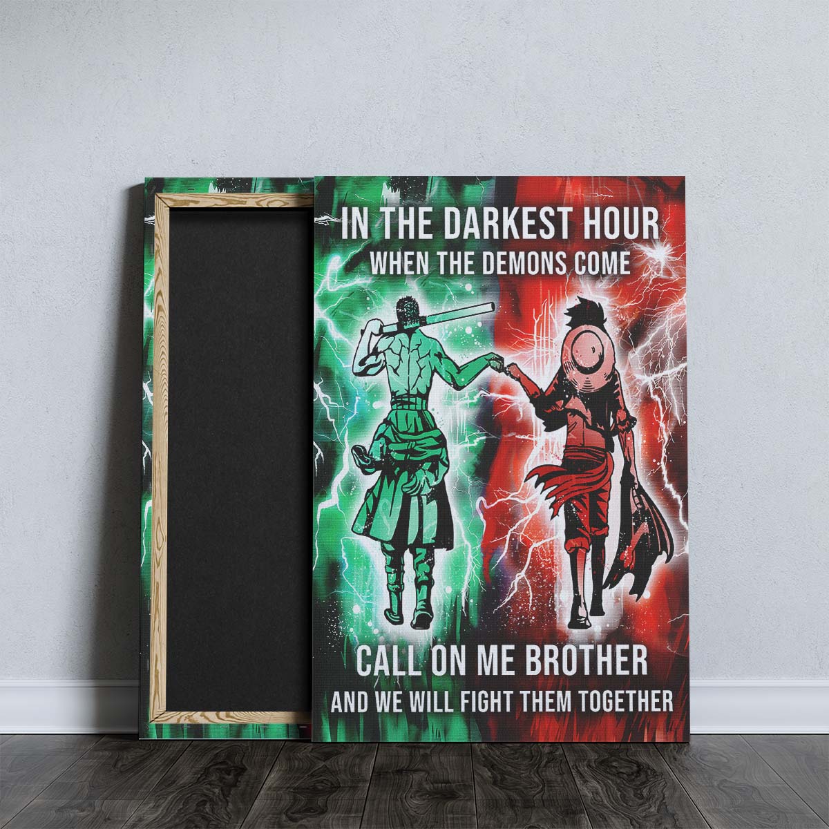 One Piece Wall Art - One Piece Poster - One Piece Canvas - In The Darkest Hour - Call On me Brother - Monkey D. Luffy - Roronoa Zoro - OP001 - Vertical Poster - Vertical Canvas