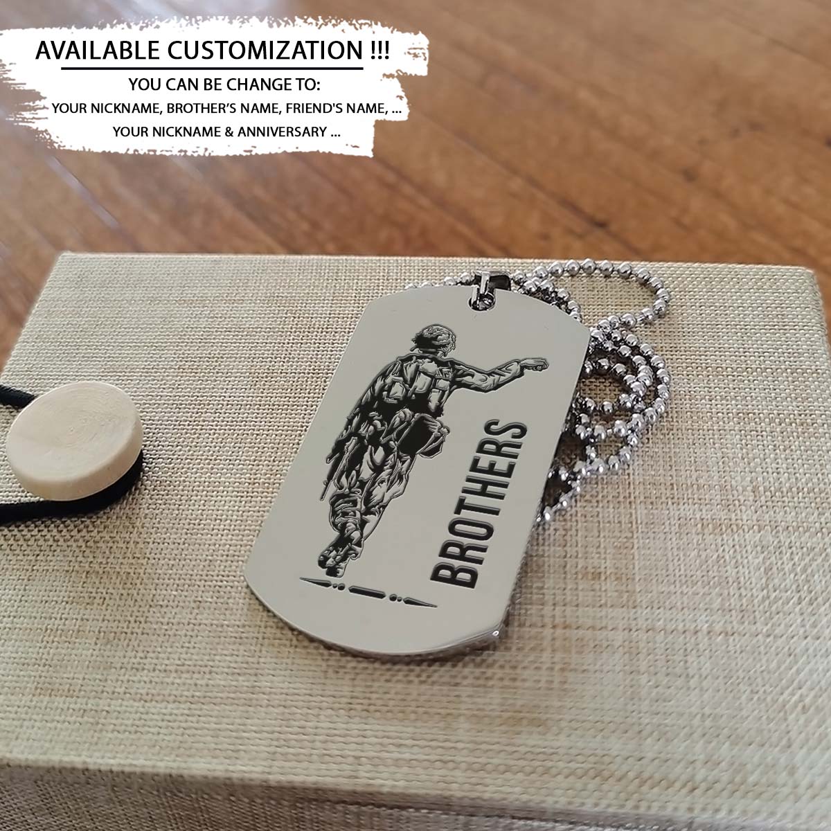 Soldier Dog Tag - Brothers Forever - Army - Navy - Marines - Air Force - Soldier Necklace - Engrave Dog Tag