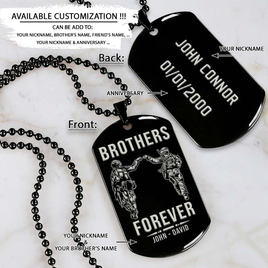 Soldier Dog Tag - Brothers Forever - Army - Navy - Marines - Air Force - Soldier Necklace - Engrave Dog Tag