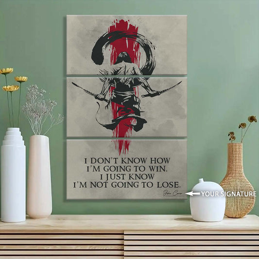 Samurai - 3 Piece Wall Art - SA049 - I'm Not Going To Lose - Samurai Canvas