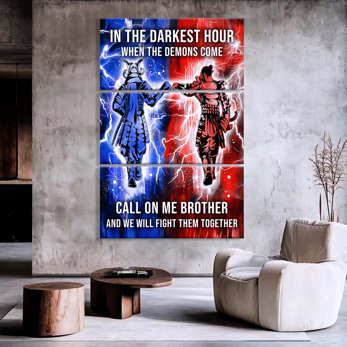 Samurai - 3 Piece Wall Art - SA099 - Call On me Brother - Bushido - Katana - Ronin - Miyamoto Musashi - Samurai Canvas