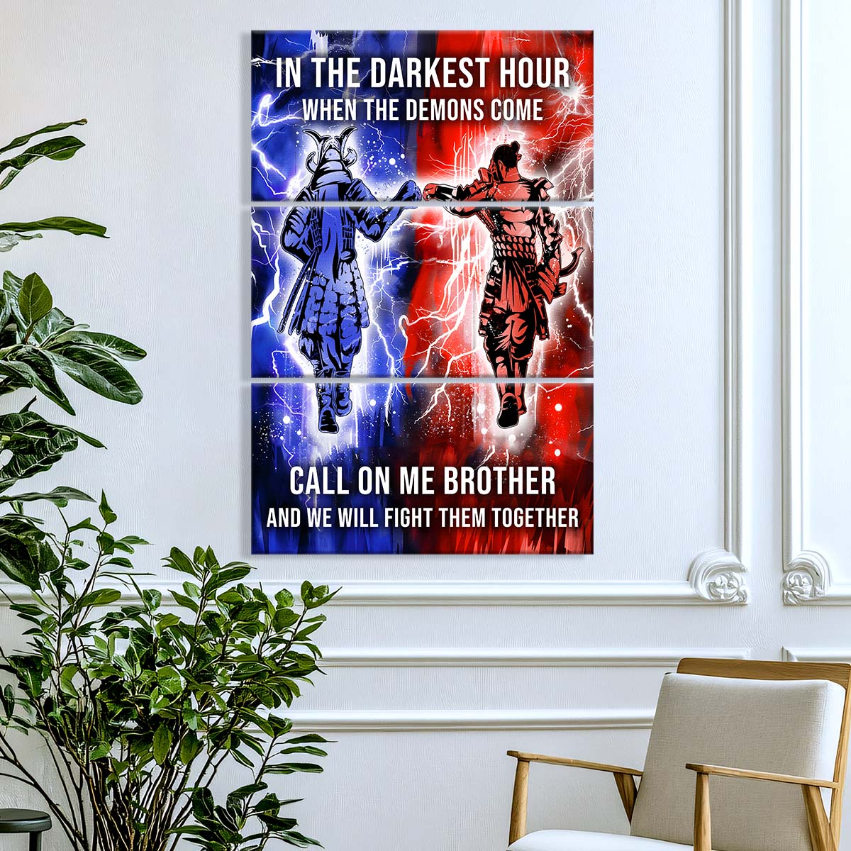 Samurai - 3 Piece Wall Art - SA099 - Call On me Brother - Bushido - Katana - Ronin - Miyamoto Musashi - Samurai Canvas