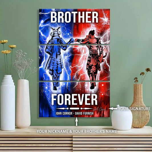 Samurai - 3 Piece Wall Art - SA100 - Brother Forever - Bushido - Katana - Ronin - Miyamoto Musashi - Samurai Canvas