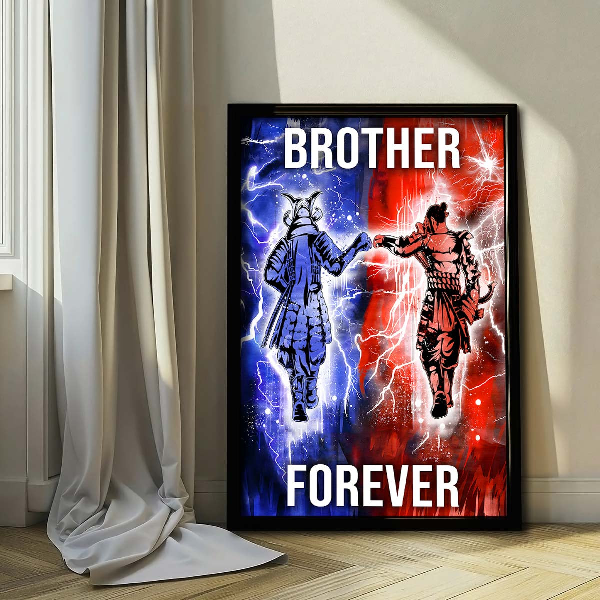 Samurai Wall Art - Samurai Poster - Samurai Canvas - Brother Forever - Bushido - Katana - Ronin - Miyamoto Musashi - SA100 - Vertical Poster - Vertical Canvas