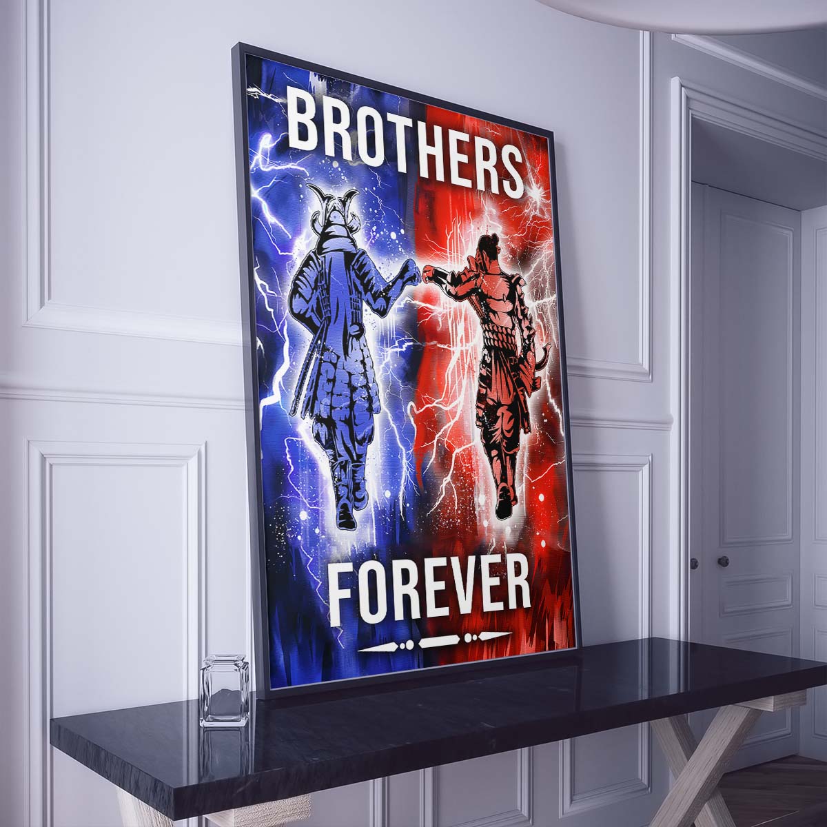 Samurai Wall Art - Samurai Poster - Samurai Canvas - Brothers Forever - Bushido - Katana - Ronin - Miyamoto Musashi - SA101 - Vertical Poster - Vertical Canvas