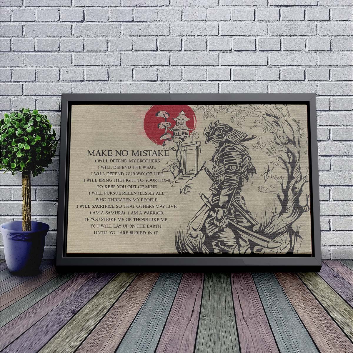 Samurai Wall Art - Samurai Poster - Samurai Canvas - Make No Mistake - SA062 - Horizontal Poster - Horizontal Canvas