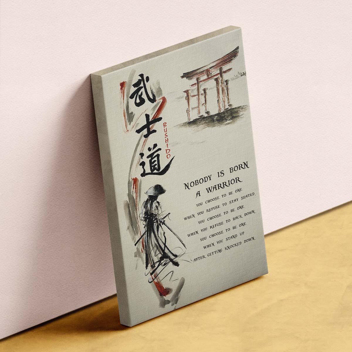 Samurai Wall Art - Samurai Poster - Samurai Canvas - Nobody Is Born A Warrior - SA078 - Vertical Poster - Vertical Canvas