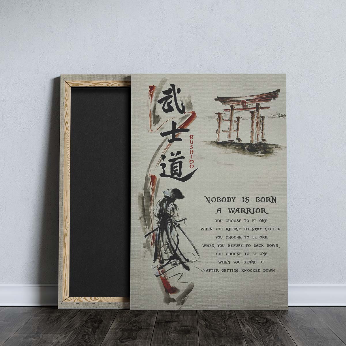 Samurai Wall Art - Samurai Poster - Samurai Canvas - Nobody Is Born A Warrior - SA078 - Vertical Poster - Vertical Canvas