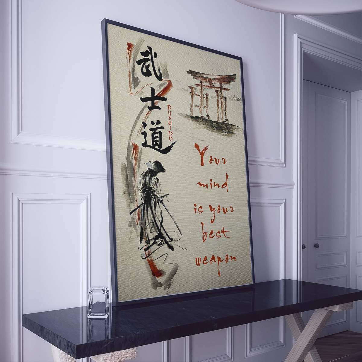 Samurai Wall Art - Samurai Poster - Samurai Canvas - Your Mind Is Your Best Weapon - SA076 - Vertical Poster - Vertical Canvas