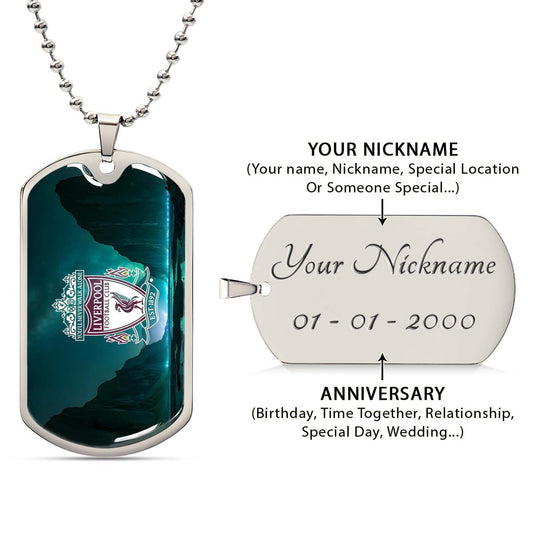 Soccer Dog Tag Necklace - SCD006 - You Never Walk Alone - Liverpool FC - Football Club - Military Ball Chain