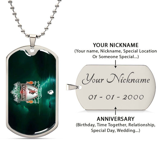 Soccer Dog Tag Necklace - SCD008 - You Never Walk Alone - Liverpool FC - Football Club - Military Ball Chain