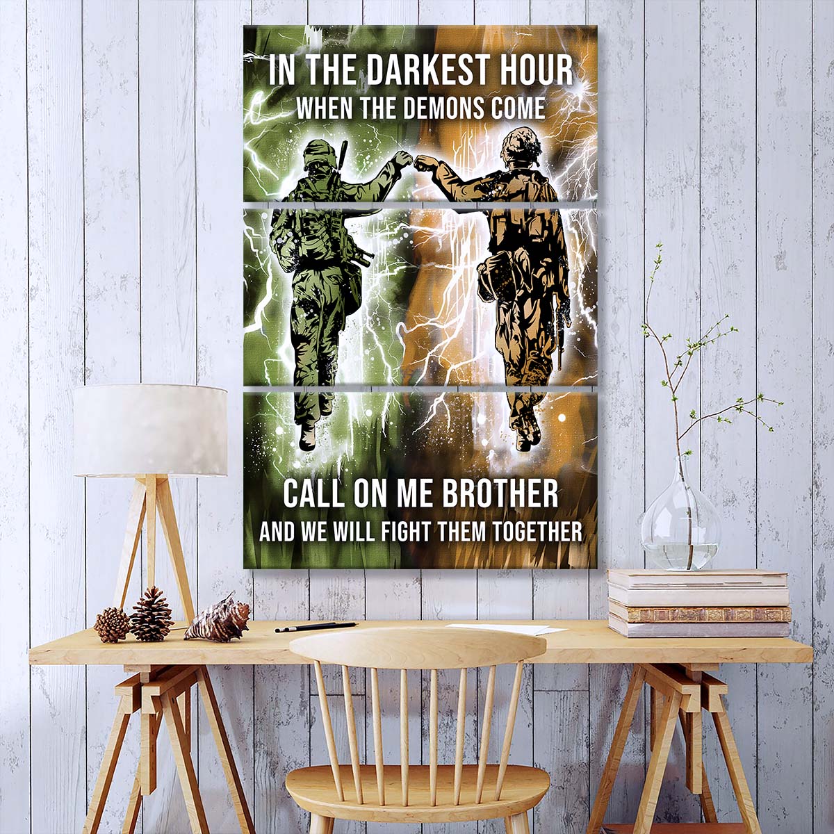 Soldier - 3 Piece Wall Art - SD042 - Call On me Brother - Army - Marine - Soldier Canvas