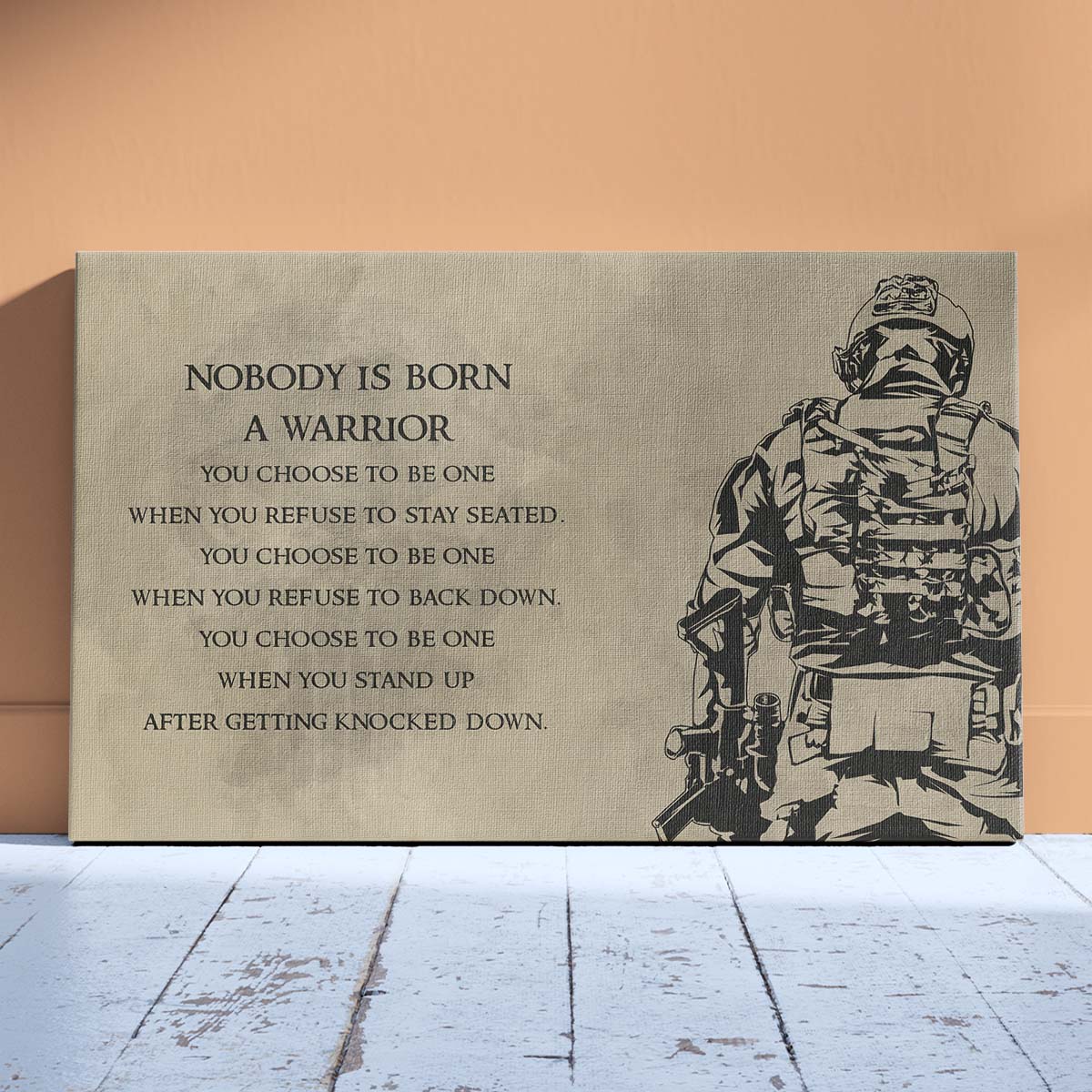 Soldier Wall Art - Soldier Poster - Soldier Canvas - Nobody Is Born A Warrior - Army - Marine - SD016 - Horizontal Poster - Horizontal Canvas