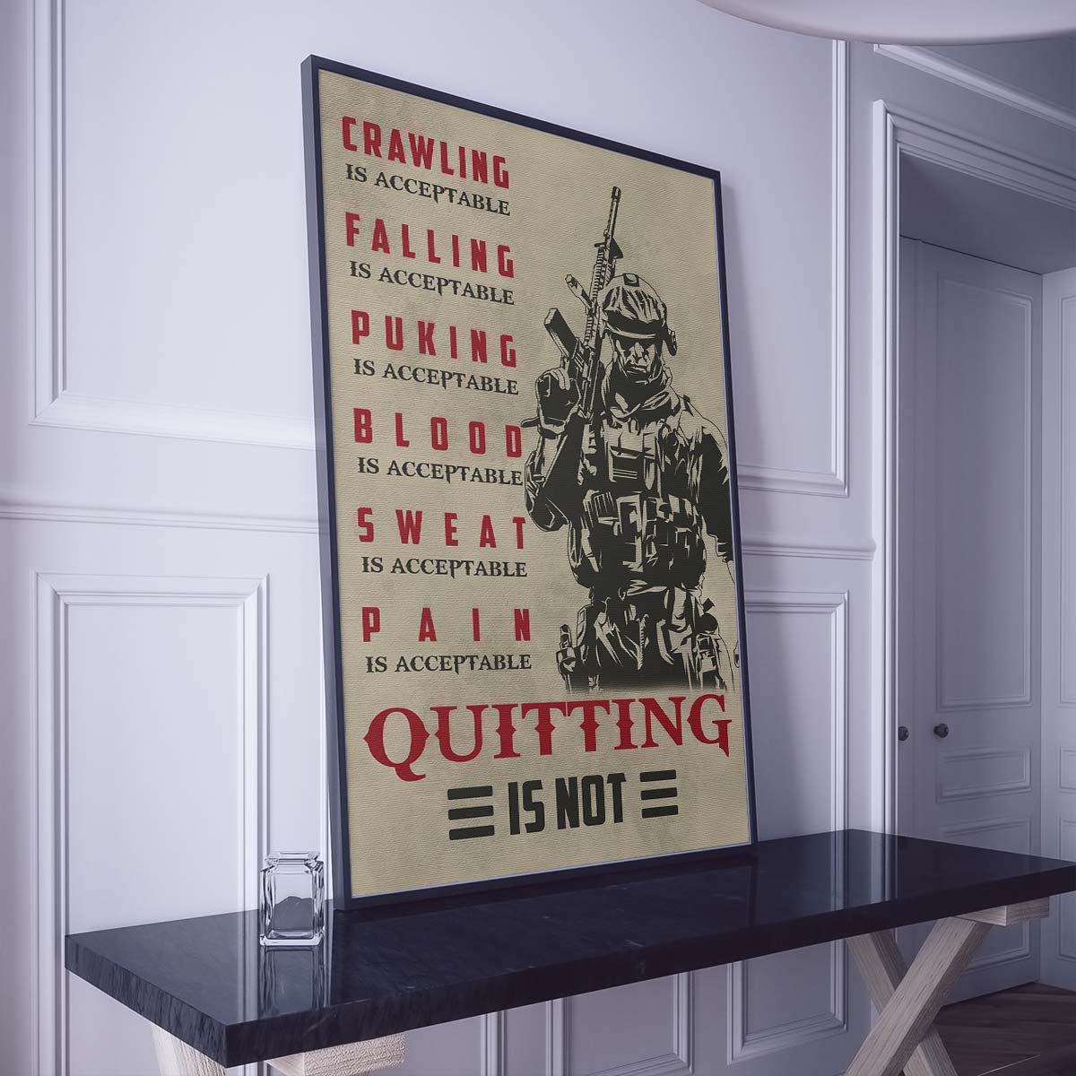 Soldier Wall Art - Soldier Poster - Soldier Canvas - Quitting Is Not - Army - Marine - SD032 - Vertical Poster - Vertical Canvas