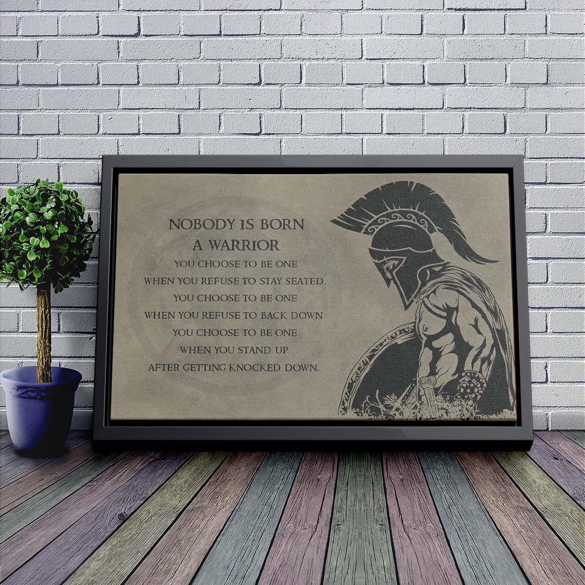 Spartan Wall Art - Spartan Poster - Spartan Canvas - Nobody Is Born A Warrior - WA032 - Spartan Warrior - Horizontal Poster - Horizontal Canvas