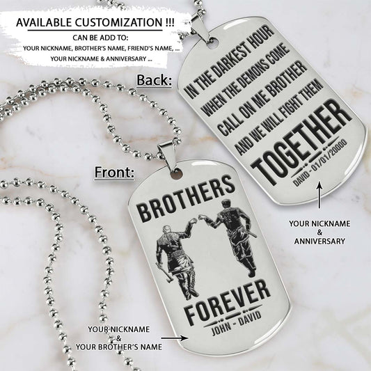 Viking Dog Tag - Brothers Forever - Call On Me Brother - Ragnar Lothbrok - Floki - Valhalla - Norse Mythology - Scandinavian - Viking Necklace - Engrave Dog Tag