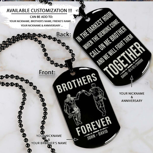 Viking Dog Tag - Brothers Forever - Call On Me Brother - Ragnar Lothbrok - Floki - Valhalla - Norse Mythology - Scandinavian - Viking Necklace - Engrave Dog Tag