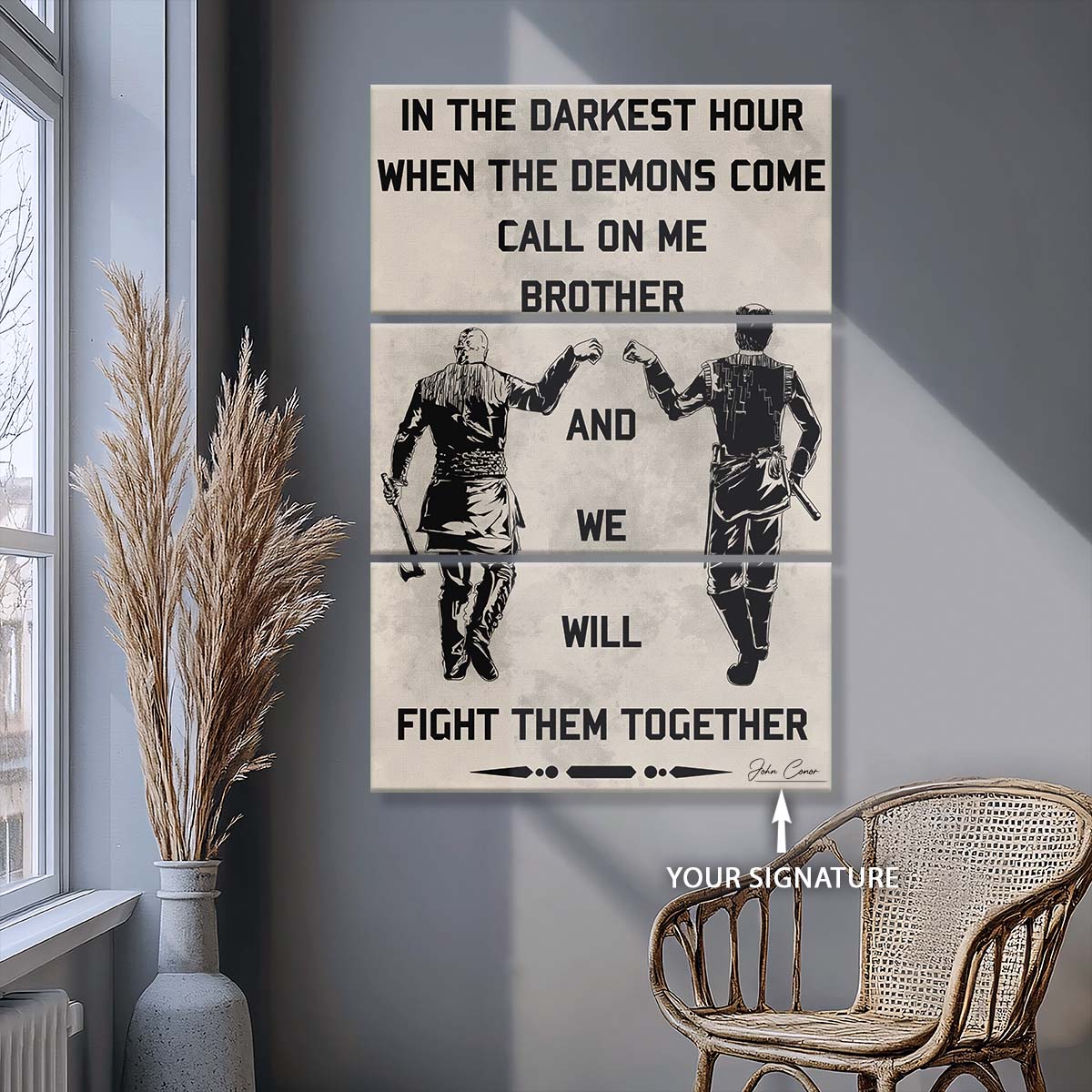 Viking - 3 Piece Wall Art - VK016 - Call On me Brother - Ragnar Lothbrok - Floki - Viking Canvas
