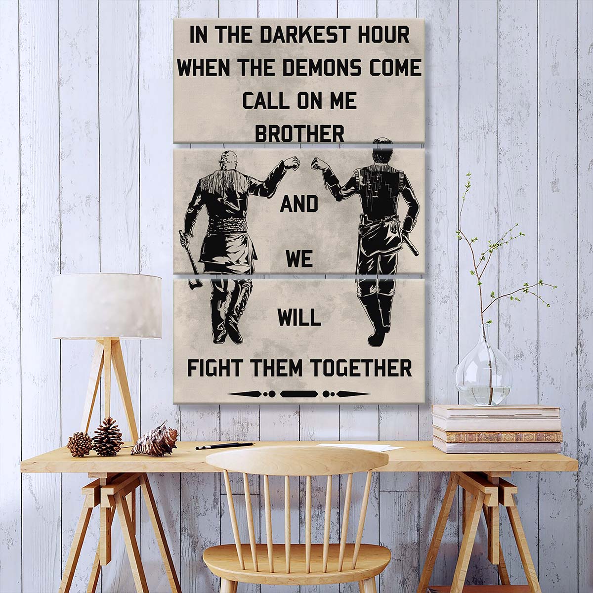 Viking - 3 Piece Wall Art - VK016 - Call On me Brother - Ragnar Lothbrok - Floki - Viking Canvas